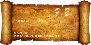 Fenusz Erika névjegykártya